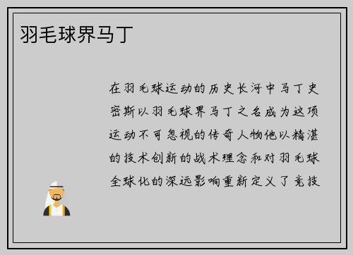 羽毛球界马丁